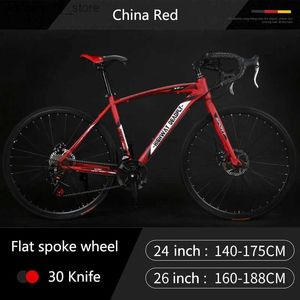 Fahrräder 24 26 Zoll Rennrad Bicyc Rennrad Stahlrahmen 48 cm Road Bicyc 24 Geschwindigkeit Doppelscheibenbremse Mountian Gravel Bike Q231129