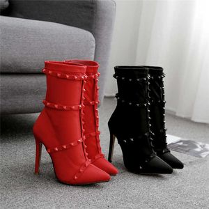 Sandalet 2023 Moda Lüks Kadınlar 115cm Yüksek Topuklu Botlar Fetiş S İpek Sock Boots Stiletto Ayak Bileği Botları Scarpins Damgalı Kırmızı Ayakkabılar J230428