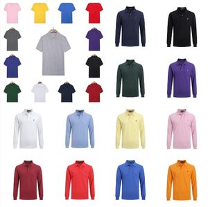 T-shirt polo da uomo di marca T-shirt a maniche lunghe Top Pony RL Polo da uomo T-shirt da uomo T-shirt casual da strada alta