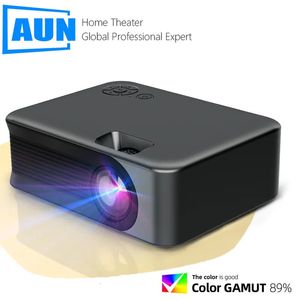 Projektörler Aun Taşınabilir Projektör Mini A30 Yükseltme Ev Sineması 4K Video Oynat HD Port Akıllı TV Ekranları Sinema Işın Lazeri 3D 231128