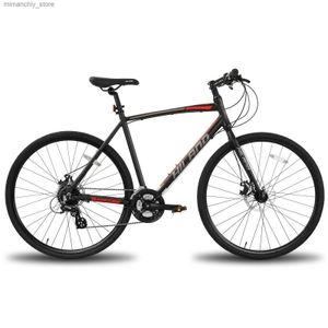 Bisiklet ABD Deposu Hiland Yolu Hibrid Bisiklet Alüminyum Çerçeve Disk Fren 700C Tekerlekler 24 Hızlı Bisikletler Q231129
