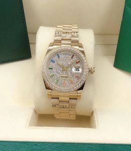 U1 Üst AAA Ladies Lüks Otomatik İzle 36mm Üst düzey Kaliteli Elmas Çerçeve Datejust Safir Yüz Gökkuşağı Kare Elmas Ding Paslanmaz Çelik İndirim Su Geçirmez