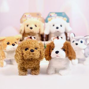 Oyuncaklar Gerçekçi Teddy Simulation Dog Smart Adı Walk Electric Peluş Oyuncak Toy Robot Köpek Oyuncak Puppy Plush Noel Hediyesi