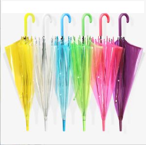 Temiz Şemsiyeler Kids Parasol Tanıtım için Baskı ile Renkli Şeffaf Şemsiye WLL1768 ZZ