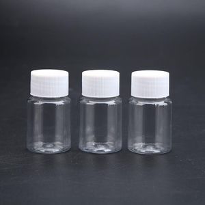 Bottiglie di plastica vuote trasparenti da 30 ml 1 oz con tappo a vite bianco Contenitore di stoccaggio di liquidi in polvere solida Vaso per viaggi Vita quotidiana Rmkxw