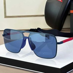 NOVO OFICIAL DE MENS Designer Metal Frame Lens Blue Men Sports Sunglasses Sunglasses 100% Proteção UVA/UVB com caixa original SPS86X Tamanho: 59-15-145