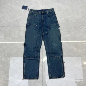 23SS erkek moda kot pantolon gündelik sokak kadın cep çift kişilik karakteristik denim pantolon l04302