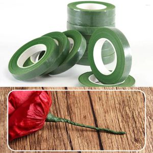 Dekoratif Çiçekler 12mm x 30yards Roll Koyu Yeşil Beyaz Kahverengi Çiçek Bantlar Çiçekçi Buket Kök Sarma ve Yapay Zanaat Tedarik DIY