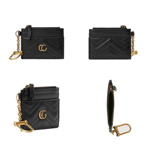 Custodia da donna Marmont con cerniera con cerniera Luxurys Designer Card Holder Creed Credit Key Key Fashion Slot Coins Leather Pocket Men Whaget Mini Coin Pulses Holder