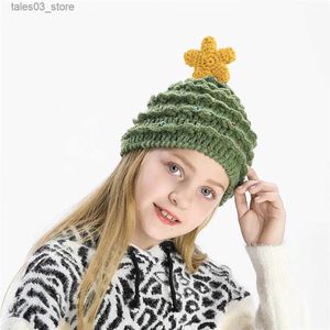 Beanie/Totenkopfkappen Erwachsene Weihnachtsbaumhut Handgestrickte Innenhüte Eltern-Kind-warme Festival-Außenkappen Student Kinder Neujahr Aldult Q231130