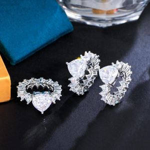 Trauringe ThreeGraces Sparkly Zirkonia Weißgold Farbe Elegantes Herz CZ Braut Verlobungsring Für Frauen 2023 Chic Schmuck R279