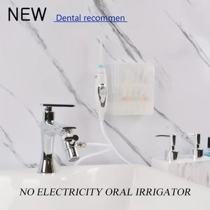 Hilo dental e irrigador bucal silenciosos sin electricidad para limpieza y blanqueamiento dental