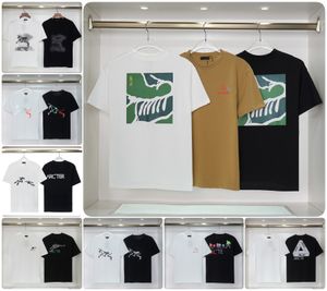Tasarımcı Erkekler T-Shirt Herren Tshirt Moda Sıradan% 100 Saf Pamuk Kırışıklık Dayanıklı İnce Uygun Mektup Baskı Çift Siyah ve Beyaz Büyük M-3XL