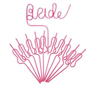 Hen Party Team Bride Straws Bachelorette Favors Straw For Decorations Supplies Disposable Dinnerware215z