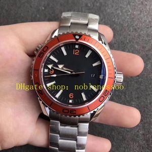 8 Style Cal.8500 Movimento automatico Orologio da uomo 42mm Quadrante nero 600M Lunetta arancione Vetro zaffiro Bracciale in acciaio inossidabile OM Factory OMf Mens Dive Sport Watches