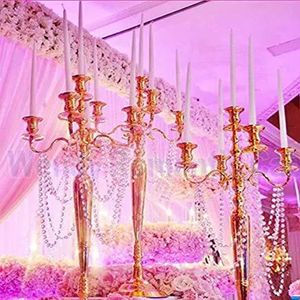 60cm to 120cm)Metal Gold Candlestick Candelabra Table Centerpieces Wedding Decoration Candle Holders Stands Wedding backdrop Decoration 007