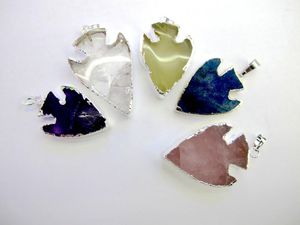 Подвесные ожерелья оптом смешанный камень прозрачный Quartz Amethyst Gem Ожерелье 10 шт./Лот