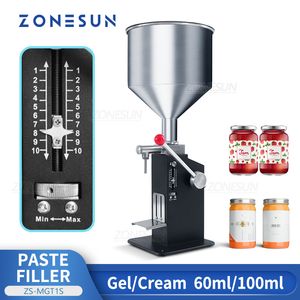 Zonesun Bal Doldurma Makinesi Manuel Sıvı Pasalı Şişe Dolgu Kozmetik Krem Makarna Sos Fıstık Ezmesi Gıda Ambalajı ZS-MGT1S