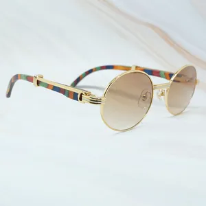 Bisiklet güneş gözlükleri renkli ahşap güneş gözlüğü moda vintage lüks carter güneş gözlükleri erkek tasarımcısı marka gölgeleri gözlük yuvarlak metal gözlük
