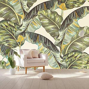 Papéis de parede Jungle Leaf Wallpaper Banana Wall Mural Vintage Folhas tropicais papel Impresso Decoração de cafés Film Film Film Film