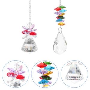 Подвесные ожерелья 2pcs Потолочные лампы подвески декоративные белые кристалл (случайный стиль)