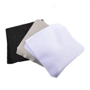 100-Pack White Microfiber Cleaning Cloths 14x14cm for Glasses, Screens - Sublimation Ready, Soft Eyewear Lens Wipes