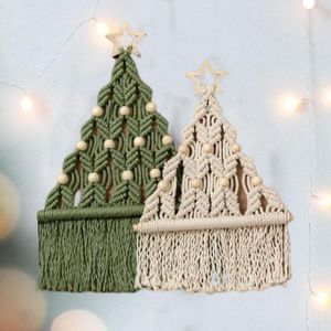 Noel Dekorasyonları 1 Set DIY Malzeme Paketi Bohem Püskül Tasarım Ev Dekorasyon El İşi Duvar Asma Ağacı Makrome Kiti