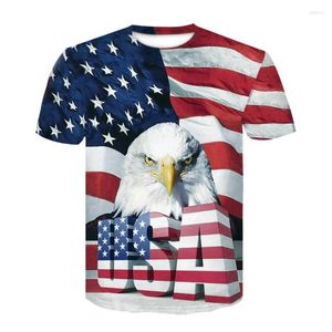 Erkekler Tişörtleri 2023 ABD Bayrak Tişört Erkekler / Kadınlar Seksi 3D Tshirt Baskı Çizgili Amerikan Yaz Topları Tees