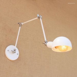 Duvar lambası Beyaz Loft Style Endüstriyel Vintage Edison Wandlamp armatürü Salıncak Uzun Kol Işık Armatürleri Aplik Murale LED