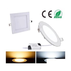 LED Panel Işıkları Dimmable Işık SMD 2835 9W 12W 15W 18W 21W 2200lm 110240V Tavan Spot Lambalar Downlight Lamba Sürücü Drop De Dhir