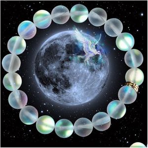 Perline sirena cristallo di vetro pietra di luna filo Mticolor labradorite pietra braccialetto di fascino braccialetto fatto a mano regali gioielli Dro Dhgarden Dhc61