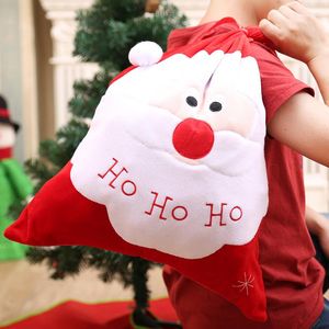 Рождественские украшения красный Santa Sack Candy Bag Backpack Parte Parte Gift Foldable Toy Storage Hestire 20.48 x