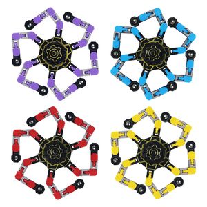 Mechanical Fidget Spinner Chain Transform Finger Toy Hand Spinners Fingertip Gyro Spinning Top Stress Relief Decompression Toys Anxiety Reliever