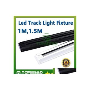 Track Lights CE ROHS 1M 1.5m Kırtan LED Işık Fikstürü 85V265V Tracklights Siyah Beyaz Spot Işığı Konektörü Garanti 3 Yıl Del Dhmas