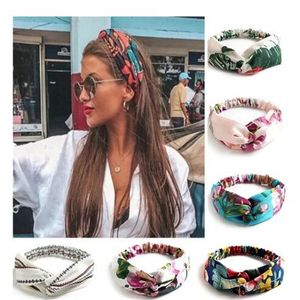 Женщины летние повязки на головные повязки богемной девочки Cross Turban Bandanas Bandanas Hair Accessories GC1884