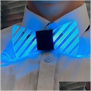 Bow Ties Yanıp sönen kravat ışığı led rave kostüm parlayan dj bar dans karnaval partisi serin proplar düğün malzemeleri emel22 dr dhq2v