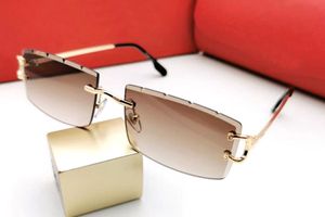Moda Tasarımcısı bayan güneş gözlüğü Erkek Carter Buffs Gözlük Marka Tasarımı Güneş Kare Hakiki Buffalo Boynuzu Gözlük Adam Vintage Gözlükler Çerçevesiz Carti Cam