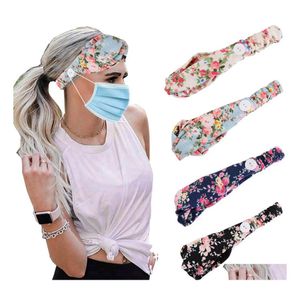 Kafa Bantları Moda Maskesi Kafa Bandı Düğmesi Antitighting Tutucu Headwrap Koruma Kulakları Strap Extender Saç Band Damla Teslimat J DHM2M