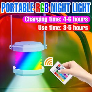Струны светодиодные ночные складные настольные лампы RGB спальня Регазуется USB -прикроватное прикроватное рождественское портативное украшение лампочка DC5V