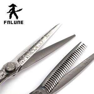 Tesoura de cabelo Fnlune 6 VG10 Profissional Hairdressing Salon Acessórios de barbeiro Máquinas de corte de cisalhamento de cisalhar 230204