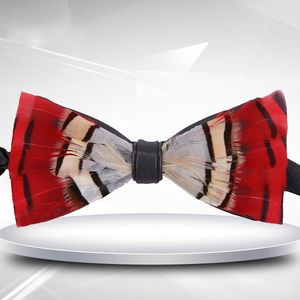 Bow bağları moda yün kravat erkekler kravatlar el yapımı tüy erkek hediyeleri sıska kravat için