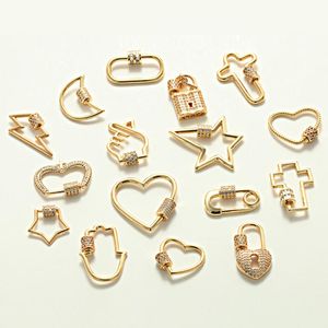 Charm Charm for Jewelry Making Supplies Heart Star Moon Pingente Pingente Diy Brincho Colar Bracelet Colar Copper Zircon AccessoriesCharms