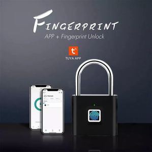 Smart Lock Tuya Smart Finger-Отпечаток Padlock Home Security анти-плотный водонепроницаемый Bluetooth Дистанционный управление питание батарея USB-ключ замок 230206