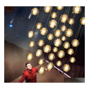 Люстры светодиодные хрустальные стеклянные шарики подвесной подвесной метеорный дождь Потолочный свет Метеорический душ