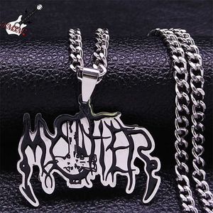 Мистификатор черный дэт -метал ожерелье из нержавеющей стали серебряной цветной музыкальной группы подвесные колье украшения Gargantilla Mujer NXS06 0206