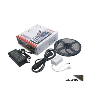 Светодиодные полоски SMD 5050 RGB Light Kit Waterprofity IP65 300 светодиоды 44 клавиши пульт дистанционного управления 12V 5A Питание с подачей подарочной коробки с доставкой L DHHWD