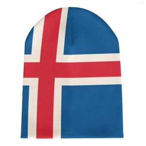 Berets Nation Iceland Flag Country Shat для мужчин женские мальчики Unisex Winter осенняя шапочка Cap теплый капот