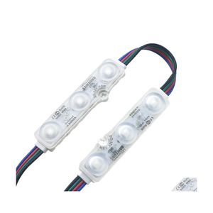 LED Modüller İçe Aktarma RGB SMD 5050 3 Trasonic Enjeksiyon Lens Modu 12V Su Geçirmez IP68 Dize Fita Halat Bant Damla Dağıtım Işıkları L DHJ0A