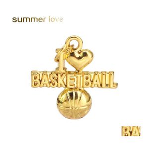 Charms Fashion Unique I Love Basketball Pendants для колье браслеты Специальное золото золото