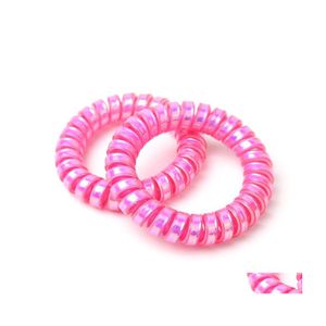 Другие модные аксессуары розовые цветные телефонные шнуры для женщин для женщин эластичные волосы